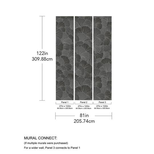 Katie Hunt Charcoal Gray Petals Wall Mural
